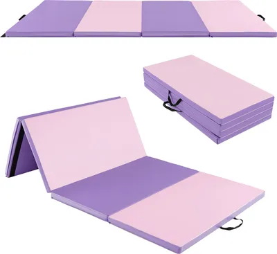 Obrázok produktu pre Mäkká podložka COSTWAY 240 x 120 x 5 cm, skladacia podložka do telocvične, podložka na jogu so suchým zipsom a 2 držadlami na prenášanie