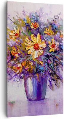 Produktbild von Bild auf Leinwand - Leinwandbild - Blumen Vase - 55x100cm - Wand Bild - Wanddeko - Wandbilder - Leinwanddruck - Bilder - Kunstdruck - Wanddekoration - Leinwand bilder - Wandkunst - PA55x100-4112