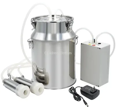 Imagen del producto de Robot de ordeño eléctrico con un depósito de acero inoxidable de 10 litros y un sistema de succión pulsante para vacas y cabras