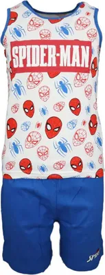Produktbild von Marvel Spiderman Kinder Schlafanzug Pyjama kurz – Blau / 104