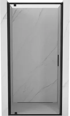 Image de Mexen Exo porte de douche pivotante 70 cm, transparent, noir - 8181-070-000-70-00