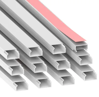 Kabelkanal selbstklebend 22x12 mm PVC weiß 12 m (12x1 m)