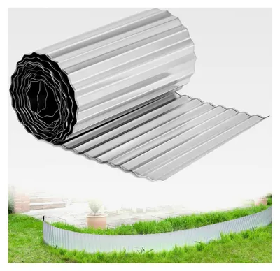 Produktbild von Robuste Rasenkante aus verzinktem Stahl, 5 m lang, 16,5 cm hoch