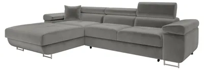 Produktbild von MIRJAN24 Ecksofa Torezio Mini, Stilvoll Eckcouch mit Bettkasten und Schlaffunktion, Einstellbare Kopfstützen, 280x170x70-90 cm (Farbe: Polo 894, Seite: Links)