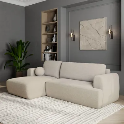 Produktbild von Masseno Ecksofa SENTI N L-S mit Schlaffunktion L-Form, Sofa mit Bettkasten, Wohnzimmersofa, Couch, Soffa, Bettsofa, Couchgarnitur- Creme, NOW OR NEVER 02