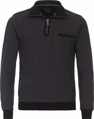 Produktbild von CASAMODA Herren Sweat-Troyer Zipper Regular Baumwolle Anthrazit L