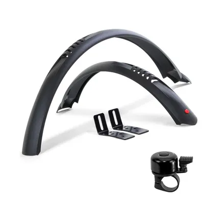 Immagine prodotto di Hebie 0758E TAIPAN 24" Set parafanghi rimovibili per MTB urbana per bambini - Nero, con campanello incluso