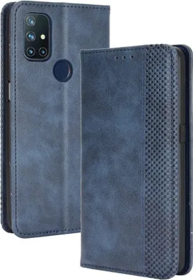 Produktbild von OnePlus Nord N10 5G Hülle - Coverup Vintage Style Klapphülle - Blau