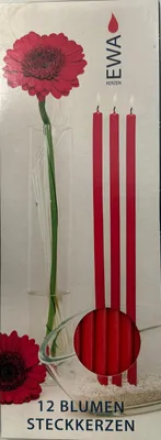 Produktbild von Blumensteckkerzen 12er Ø 9 x H 300 - rot