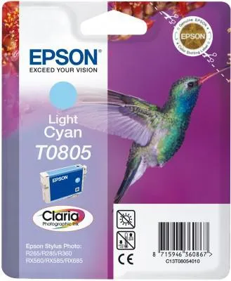 Produktbild von Epson Hummingbird Tintenpatrone Light Cyan T0805 Claria Photographic Ink, Helle Cyan, Tinte auf Pigmentbasis, 1 Stück(e)