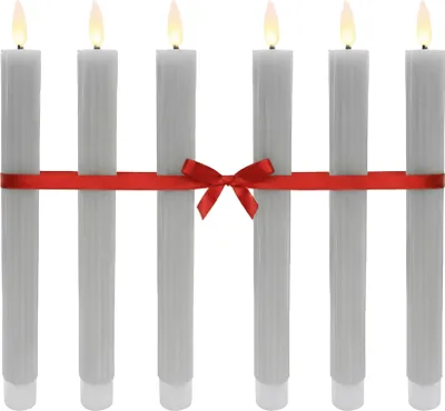 Produktbild von LED-Stabkerzen ohne Flamme, Echtwachs, 6er-Set