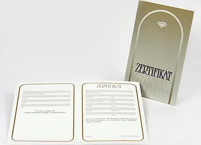 Produktbild von Zertifikat Inhaltlos Oder Bei Nklaus Erworbene Artikel Schmuckzertifikat 3221