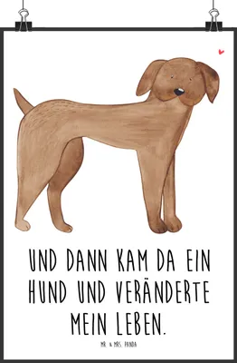 Produktbild von Mr. & Mrs. Panda Bild Hund Dogge DIN A1 - Weiß - Geschenk, Hunde, Sprüche, wanddeko, Deko, Herz, Plakat, drucke, Süß, Great Dane