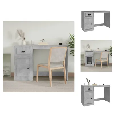 Produktbild von vidaXL Schreibtisch mit Schublade Betongrau 115x50x75 cm Holzwerkstoff - Schreibtische