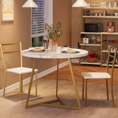 Immagine prodotto di Set di tavoli da pranzo - Angolo pranzo - Set tavolo da cucina - Gruppo di sedute - Tavolo e sedie - Tavolo rotondo, diametro 80 cm