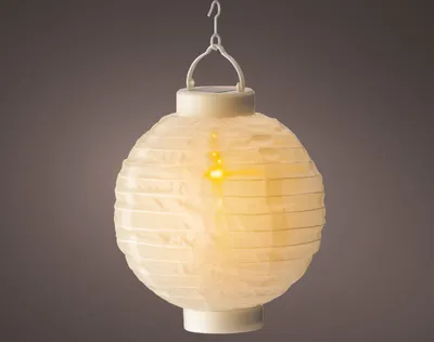 Produktbild von Lumineo Solar Laterne Nylon Flammeneffekt Ø20xH23cm-12L