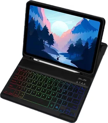 Obrázek produktu pro INF Modré pouzdro na klávesnici pro iPad 12.9 s RGB Bluetooth klávesnicí Černá iPad 9,7 palce