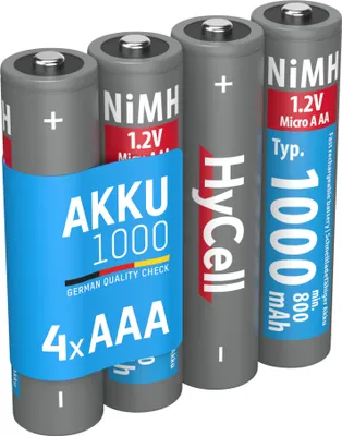 Image de Ansmann HyCell NiMH battery, micro (AAA), 1000 mAh, blister de 4 (5030662)