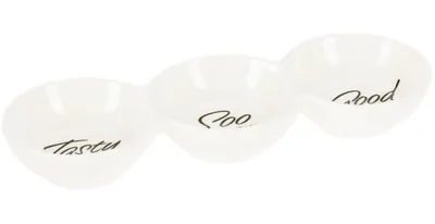 Obrázek produktu pro Porcelánová trojmiska s nápisy, Tapas set, bílá/černá