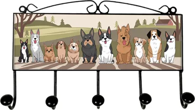 Produktbild von Hunde Kleiderhaken Leiste mit 5 Haken für Hundeliebhaber