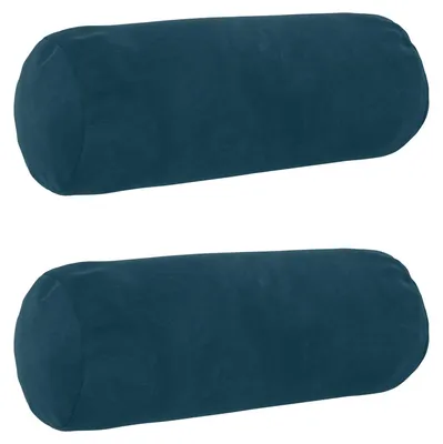 Imagen del producto de vidaXL Fundas de cojín, 2 unidades, HEERLEN, azul, Ø 15 x 40 cm, terciopelo