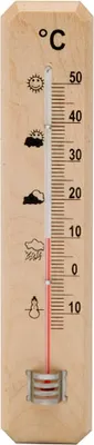 Image de Thermomètre mural/de jardin en bois 20 cm.