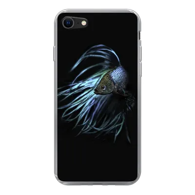 Produktbild von MuchoWow® Handyhülle Schutzhülle Hülle für iPhone 7 Fisch - Schwanz - Schwarz Silikon Softcase Handy Hülle - Kartenhalter