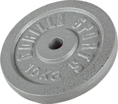 Produktbild von GORILLA SPORTS® Hantelscheiben - 10 kg Gewichte, 30/31 mm, Gusseisen, Silber - Gewichtsscheiben, Bumper Plates