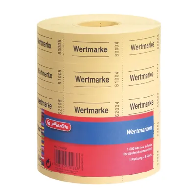 Obrázek produktu pro Herlitz Wertmarken neutral 5x1000 Abrisse