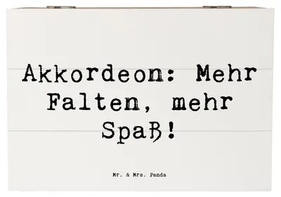 Produktbild von Mr. & Mrs. Panda Box Spruch Akkordeon Spaß 22 x 15 cm - Weiß - Geschenk, emotional, Instrument, Truhe, Kreativität, Geschenkbox, Musikinstrument, Musik, fotobox, Lernen
