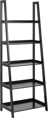 Zdjęcie produktu dla Actona Wally, Półka na drabinę, Wolnostojący, MDF, Czarny, Salon, 5 pół.