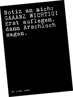 Produktbild von Mr. & Mrs. Panda Fotokarte Notiz an mich: GAAANZ... - Schwarz - Geschenk, Single, Frau, Kunstkarten, Liebeskummer, Grußkarte, Frauen, bildkarte, Postkarte, Ansichtskarten