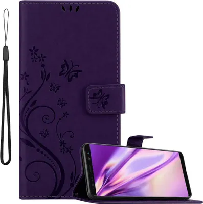 Obrázok produktu pre Cadorabo Puzdro pre Samsung Galaxy NOTE 8 Ochranný kryt v fialovej farbe Puzdro na mobil Flowers Flower