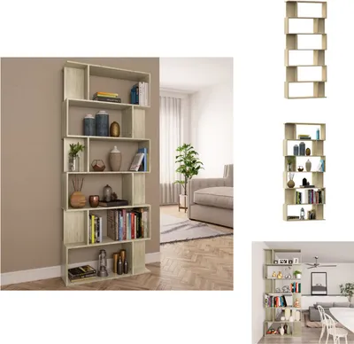 Produktbild von vidaXL Bücherregal/Raumteiler Sonoma-Eiche 80x24x192 cm Holzwerkstoff -  Bücherregale & Bücherschränke