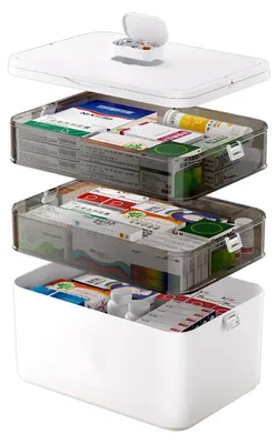 Produktbild von Solidchoice – Medikamentenbehälter mit 3 Fächern und Deckel