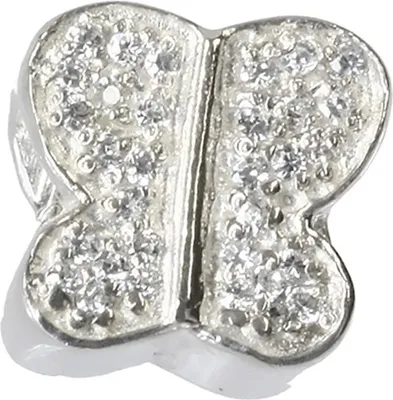 Productafbeelding van CarloBiagi charme bedel, vlinder, zirkonia, echt zilver, sieradenelement, modelnummer D2BBSCZS03C