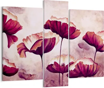 Produktbild von Bild auf Leinwand - Leinwandbild - Mohn Blume Wiese - 95x80cm - Wand Bild - Wanddeko - Wandbilder - Leinwanddruck - Bilder - Kunstdruck - Wanddekoration - Leinwand bilder - Wandkunst - CB95x80-3934