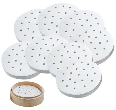 Productafbeelding van Perforated Bakpapier voor Stoomkoken en Airfryer, 100 Stuks, 19 cm