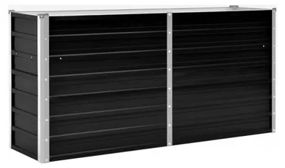 Produktbild von Metall-Hochbeet Anthrazit, 160x40x77cm, verzinkter Stahl, für große Pflanzenmengen