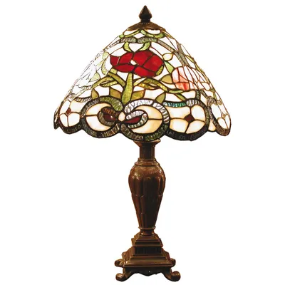 Obrázek produktu pro Stolní lampa Tiffany Ø 32x47 cm červená barva