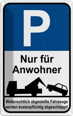 Produktbild von vianmo Blechschild 30x20 cm Parkplatz nur Anwohner Parkplatzschild