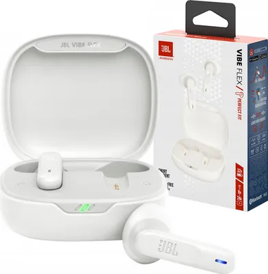 Produktbild von JBL Vibe Flex In Ear Kopfhörer Weiß Bluetooth IP54 Deep Bass 32h Akku