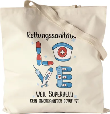 Produktbild von Ich Bin Rettungssanitäter Weil Superheld Kein Anerkannter Job Ist Jutebeutel Stoffbeutel Canvas Geschenk Danke Sagen