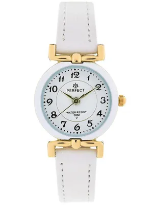 Produktbild von PERFECT LP004-03 Kinderuhr Kommunion Weiß mit Mineralglas, Miyota Quarzwerk, 3 ATM Wasserdicht, Antiallergisch, Weißes Armband