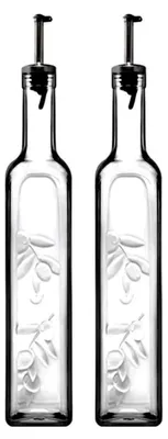 Produktbild von 2er Set Öl- und Essigspender 500 ml aus spülmaschinenfestem Hartglas