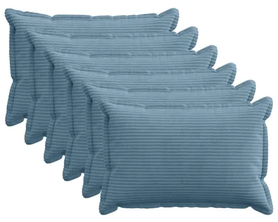 Image de vidaXL, housses de coussin, 6 pièces, HOUTEN, bleu, 50 x 80 cm, en corde