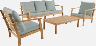 Produktbild von sweeek - Gartenlounge-Set für 5 Personen aus Akazienholz - Graugrün