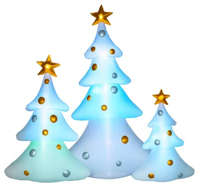 Produktbild von HOMCOM Aufblasbare Weihnachtsdeko mit LED-Licht, 210 cm 3er-Set Weihnachtsbaum