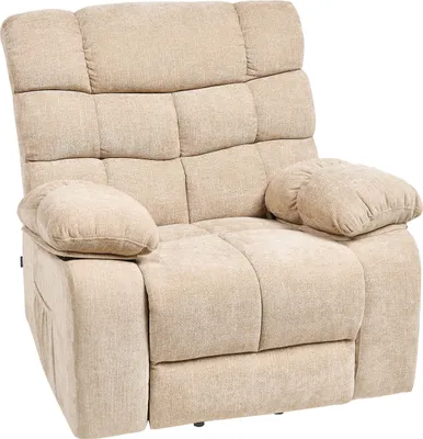 Produktbild von BELIANI Sessel Beige Stoff Elektrisch Verstellbar mit Armlehnen Fußablage Relaxfunktion Modern Bequem Relaxsessel Fernsehsessel Wohnzimmer