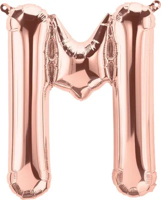 Produktbild von Folienballon Buchstabe M, rosegold, ca. 80 cm, für Luftbefüllung